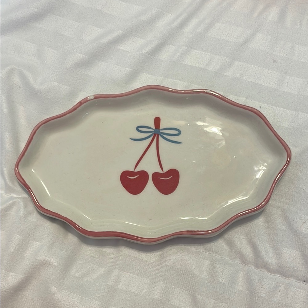 Altar'd State Red and Blue Cherry Plate